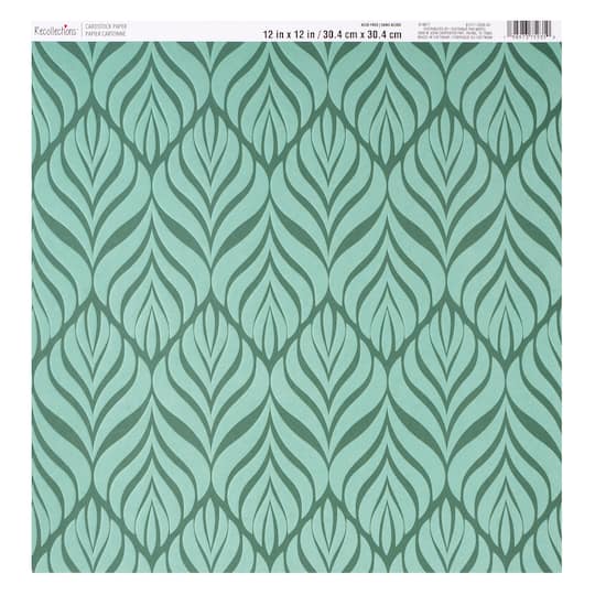 12" x 12" Green Leaf Embossed Cardstock Paper by Recollections™
